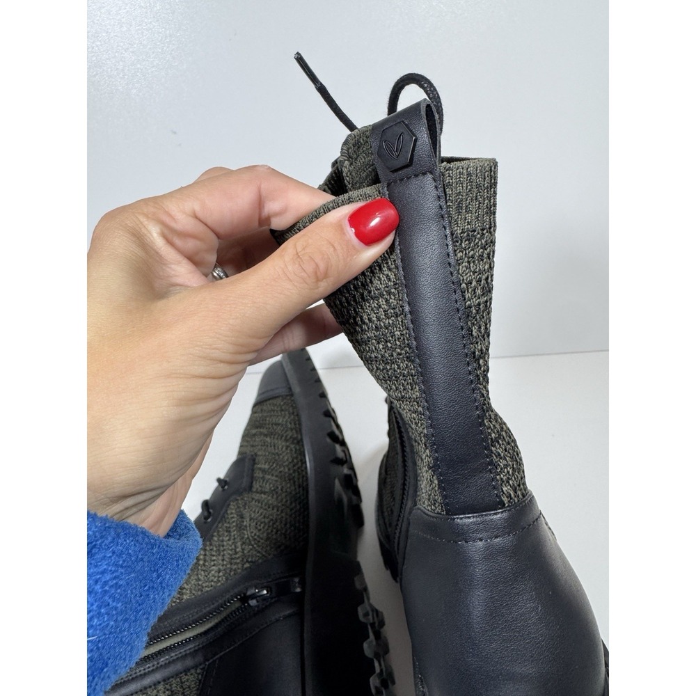 VIVAIA Olive Green Combat Boots Lace Up Lug Sole Round Toe Military 10.5 EU 41.5 - Picture 7 of 9